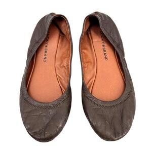 Lucky Brand Emmie Ballet Flats Metallic Women's casual chic Size 9.5 M Leather